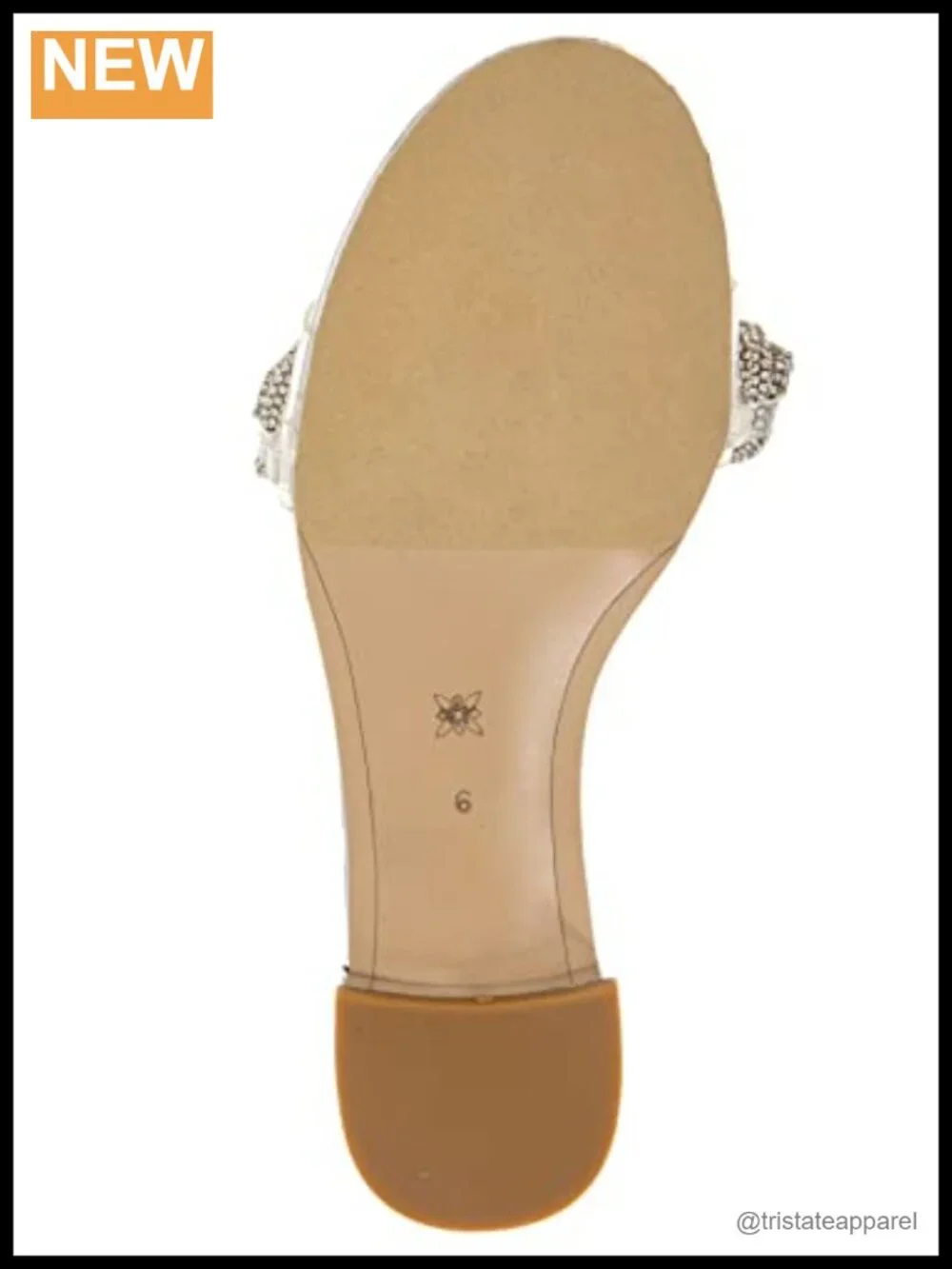 Rhinestone Slide Sandal with Memory Foam Insole and Flexible Outsole